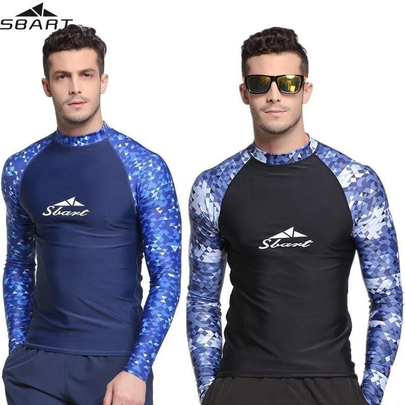 SBART Quick Drying Mens Rash Guard Surf Long Sleeve