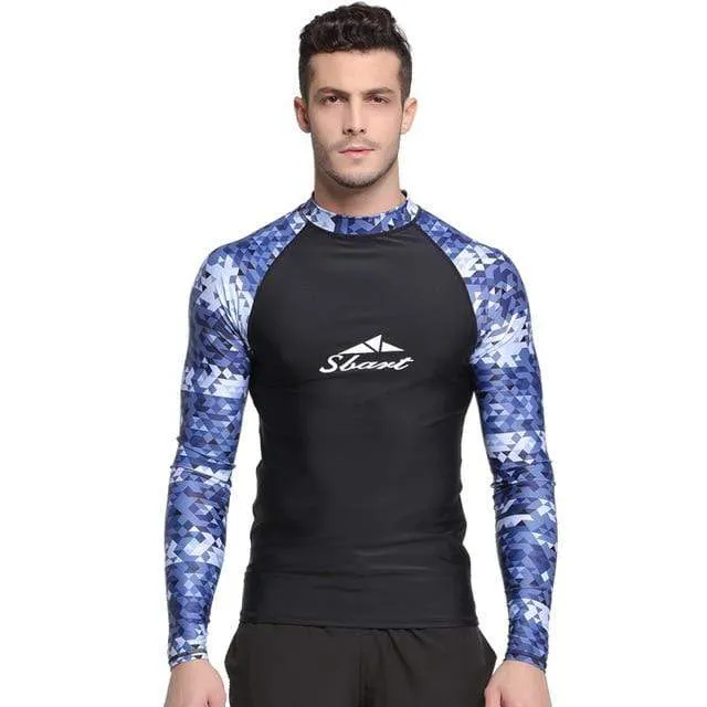 SBART Quick Drying Mens Rash Guard Surf Long Sleeve