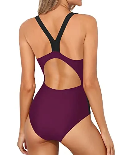 Scoop Neck and Wide Shoulder Straps Crisscross Racerback Key Hole for Women