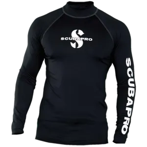 ScubaPro Black Rash Guard Mens, Long Sleeve (UPF50)