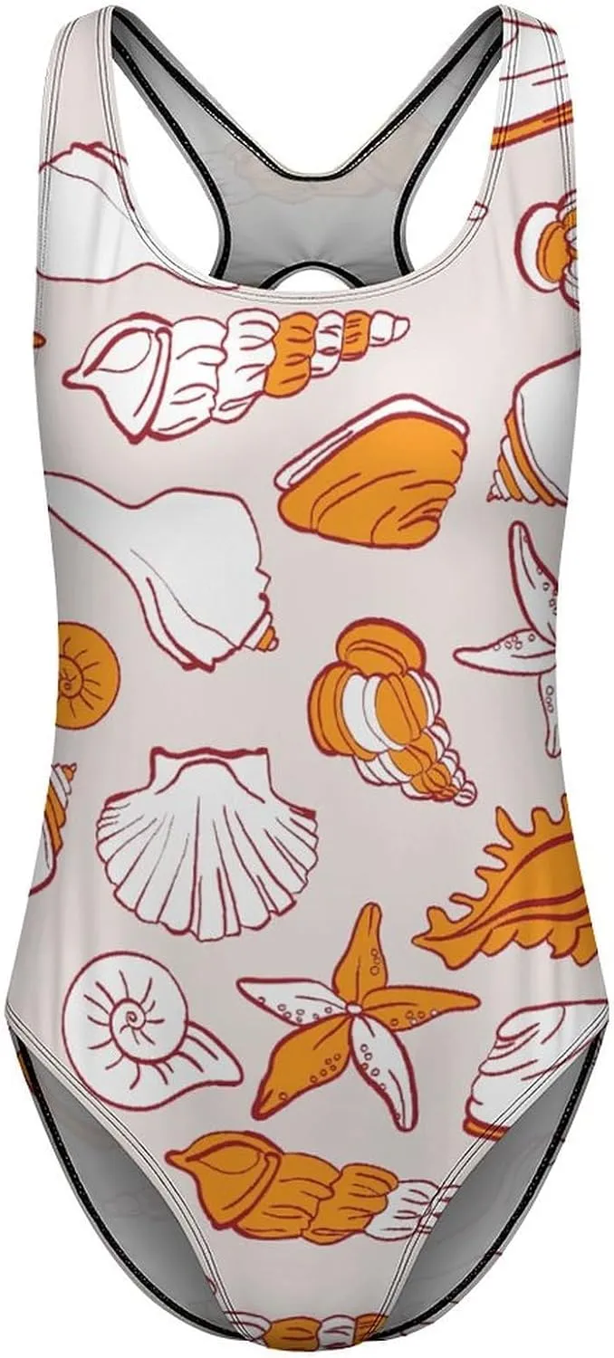 Sea Beach Conches Womens 1 Piece Bathing Suits Halter Scoop Neck Fashion Tummy Control Swimwears