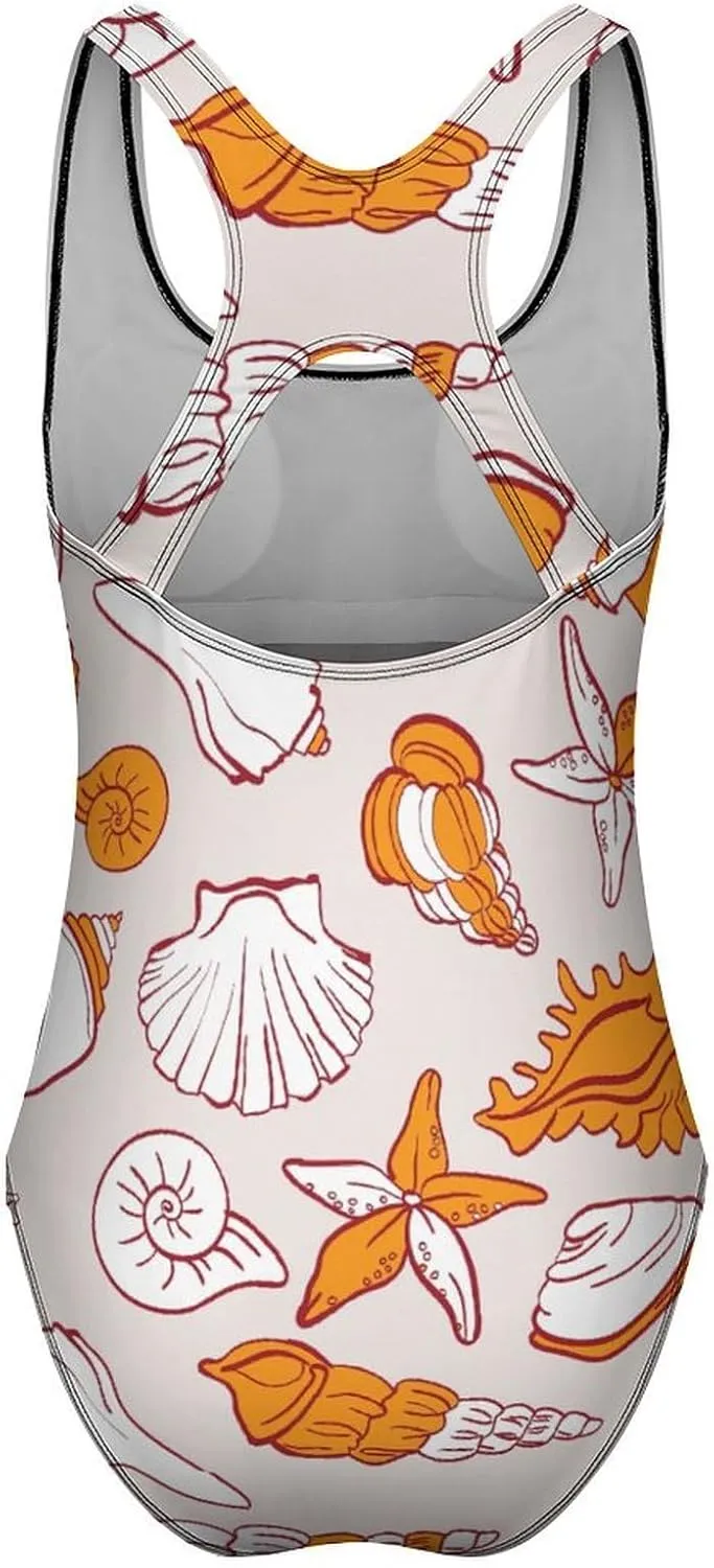 Sea Beach Conches Womens 1 Piece Bathing Suits Halter Scoop Neck Fashion Tummy Control Swimwears