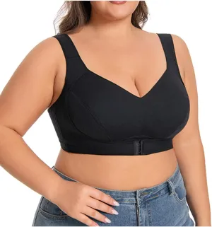 Seamless Bra for Women Front Buckle No Underwire Breathable Push Up Bralette Full-Coverage Support Posture Bra Plus Size