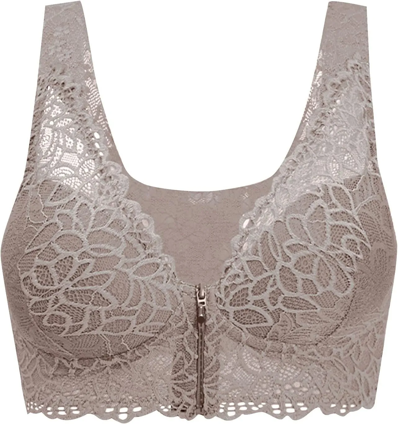 Seamless Bras for Women Lace Patchwork Back Smoothing Hollow Out Push Up Bras Breathable Lightweight Bras