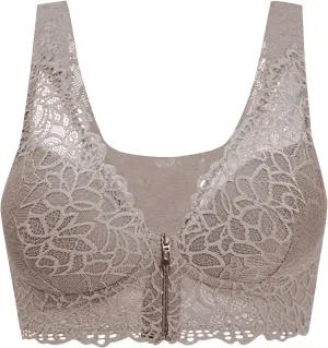 Seamless Bras for Women Lace Patchwork Back Smoothing Hollow Out Push Up Bras Breathable Lightweight Bras