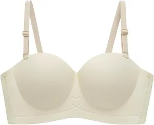 Seamless Wirefree Push Up Bras for Women Adjustable Spaghetti Strap Comfortable Breathable Bra No Show Lift Bralettes