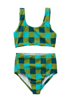 Seaside Gingham Sea Moss - Two Piece Swimsuit