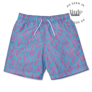 Seaweed Swim Shorts - Bright Blue/Coral Pink