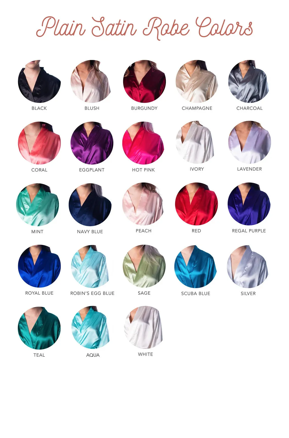 (Set of 8) Satin Kimono Robe Bundle