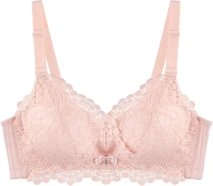 Sexy Bras for Women Floral Lace V Neck Bralettes No Underwire Push Up Women's Full-Coverage Lingeries Bra