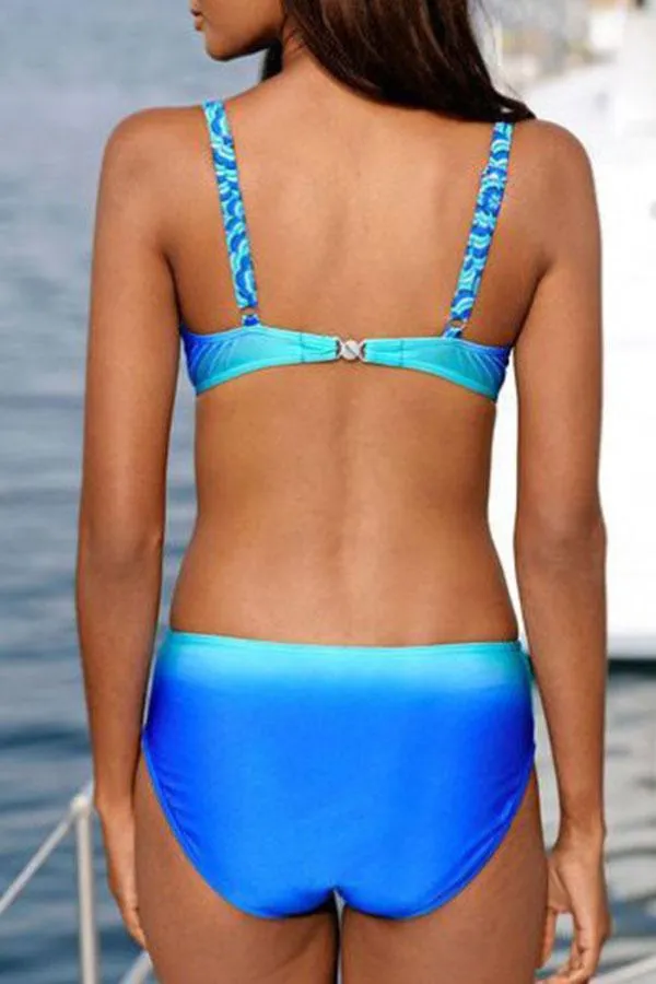 Sexy Gradient Print Bikini Swimwear