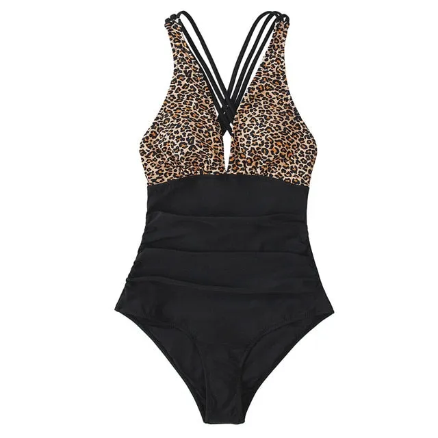 Sexy Ladies' V-neck Crisscross Back Swimwear
