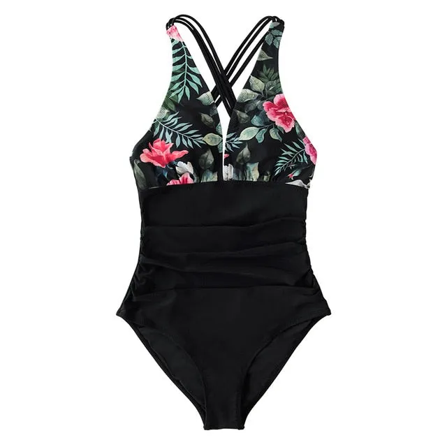 Sexy Ladies' V-neck Crisscross Back Swimwear