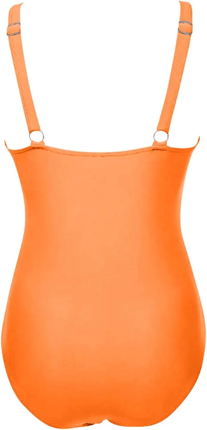Sexy Mesh Swimwear for Women Trendy One Piece V Neck Tummy Control Swim Suit Summer 2025 High Waisted Bathing Suits