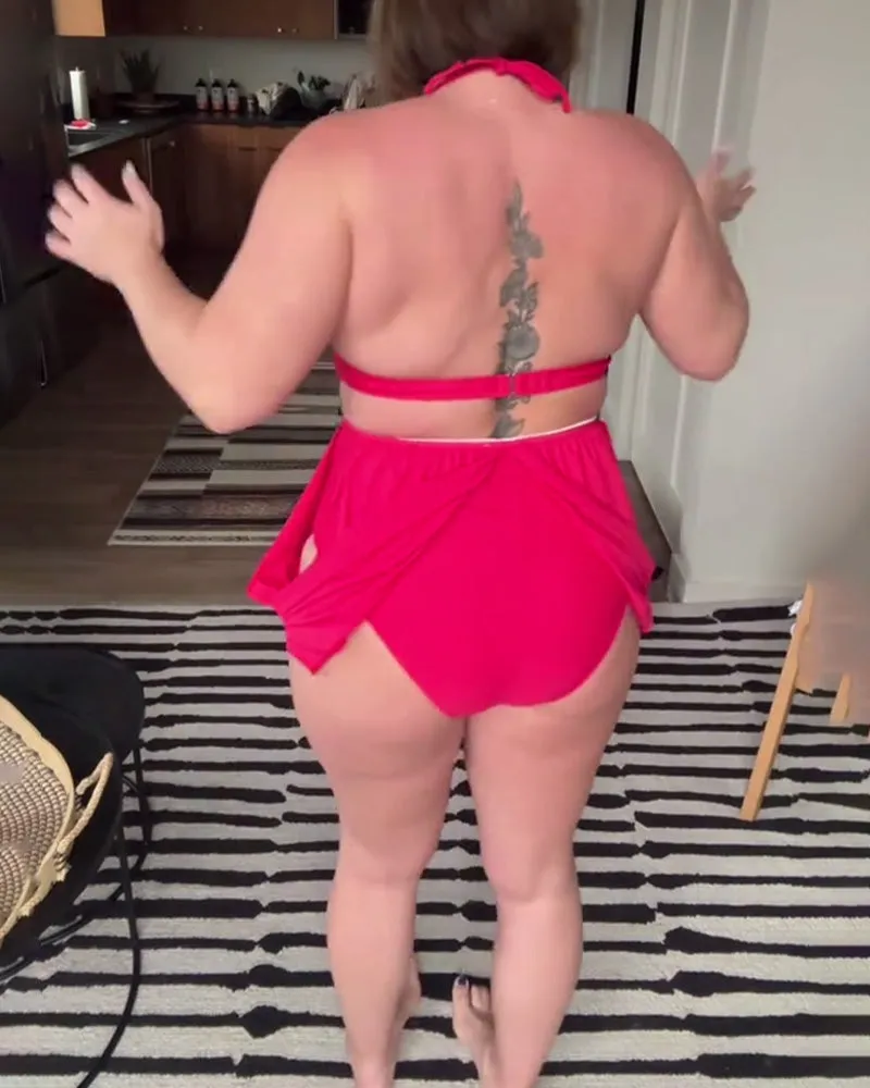 Sexy Solid Color One-Piece Swimsuit
