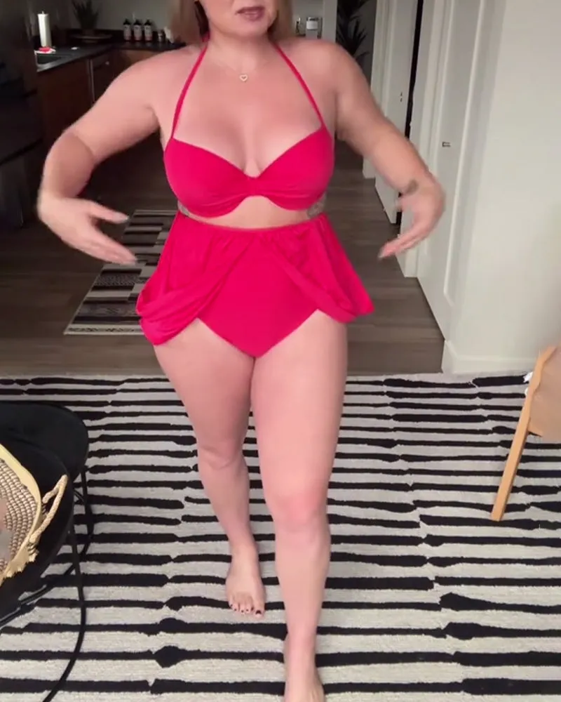 Sexy Solid Color One-Piece Swimsuit