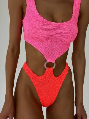 Sexy Women One Piece Swimsuit 2023 Textured Female Swimwear High Waist Monokini Push Up Swimming Suits Beachwear Beach Bodysuit