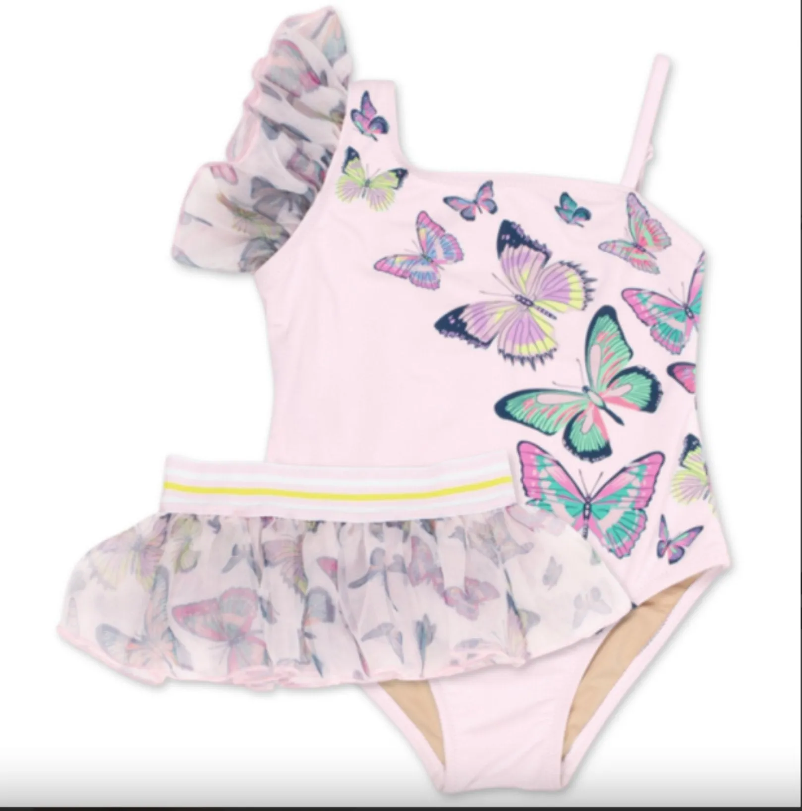 Shade Critters Infant to Youth Girls Organza Sleeve Butterfly Swimsuit & Tutu