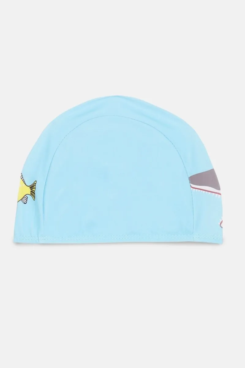 Shark Snap Boys Swim Shorts With Cap Set