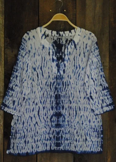 Shibori Dyed Tunic Navy