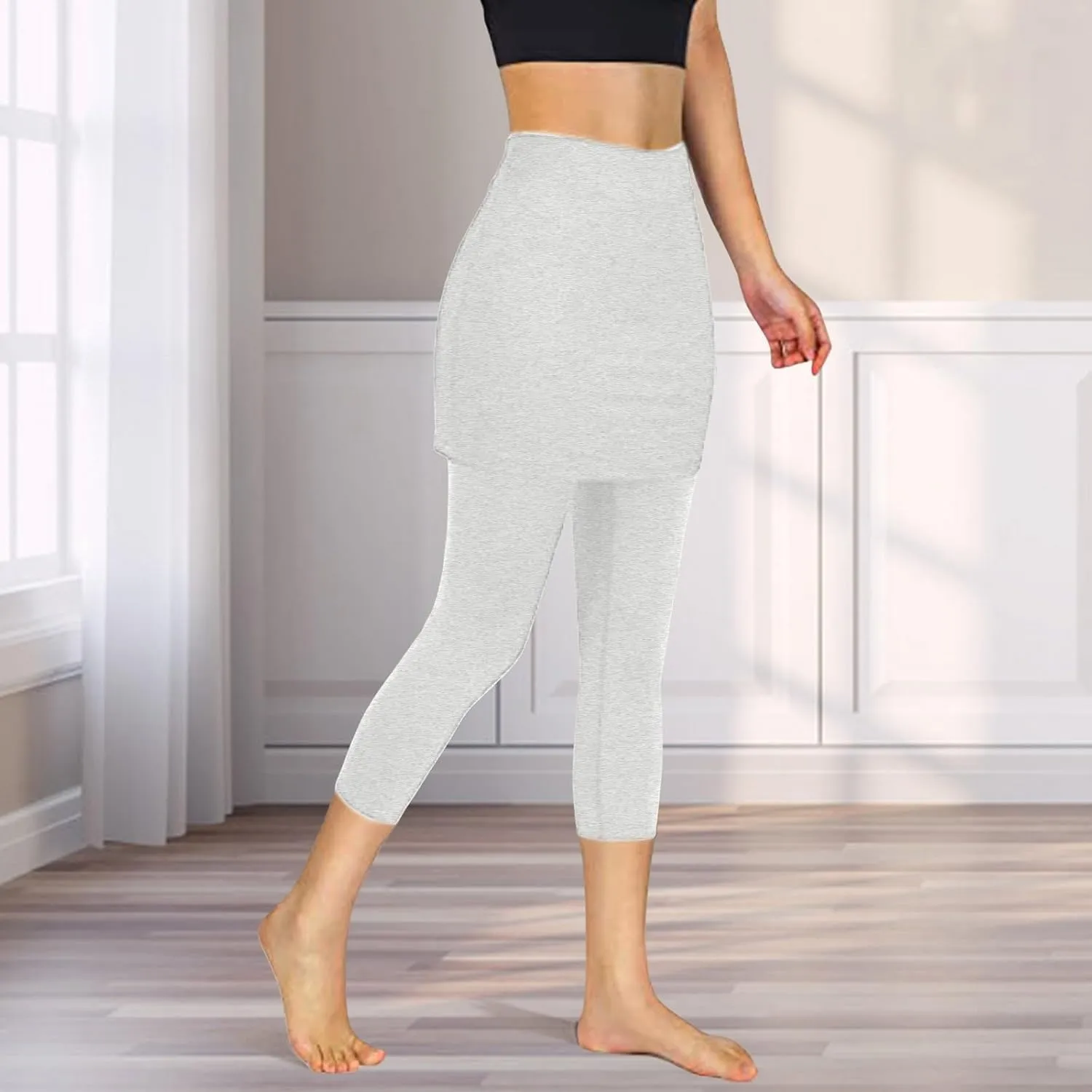 Skirted Leggings for Women 2025 Tennis Golf Skorts Capris Pickleball Clothing Outfits Gym Yoga Leggings with Skirts