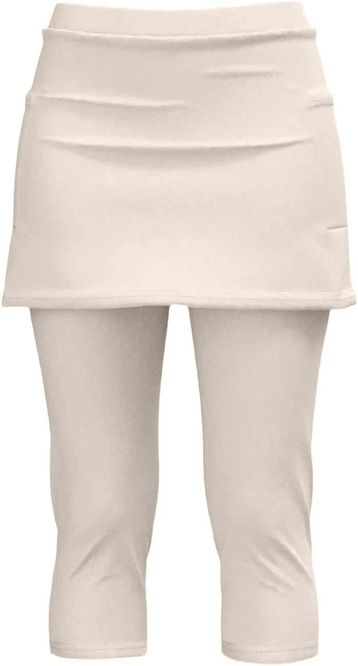 Skirted Leggings for Women Athletic Pickleball Tennis Skorts Capris Elastic Waist Workout Gym Yoga Legging with Skirt