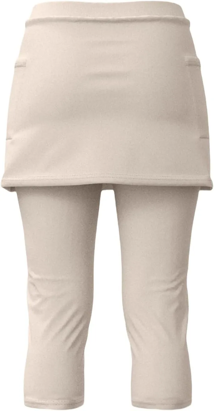 Skirted Leggings for Women Athletic Pickleball Tennis Skorts Capris Elastic Waist Workout Gym Yoga Legging with Skirt