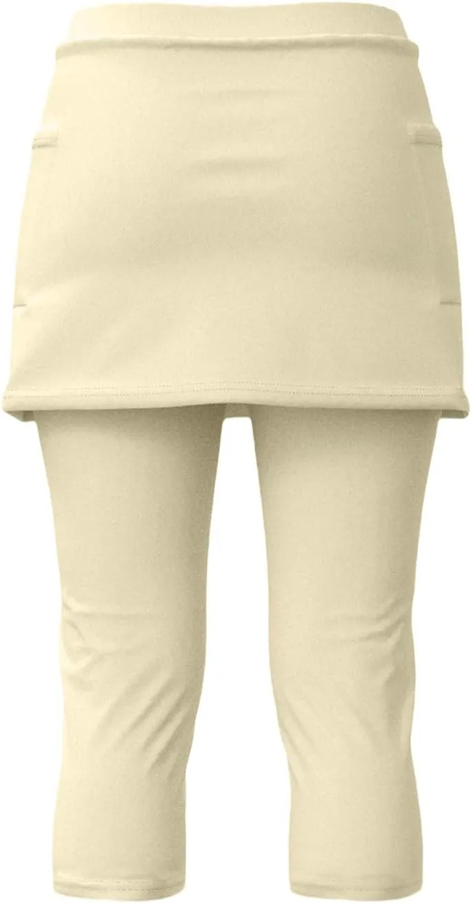 Skirted Leggings for Women Stretchy Tennis Golf Pickleball Skorts Summer Capris Gym Workout Yoga Legging with Skirts