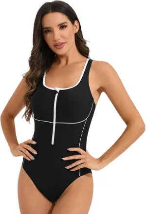 Slimming Swimsuits for Women Cut Out Swimsuit V Neck Crisscross Back Tie Bathing Suit Slimming Halter Swimwear