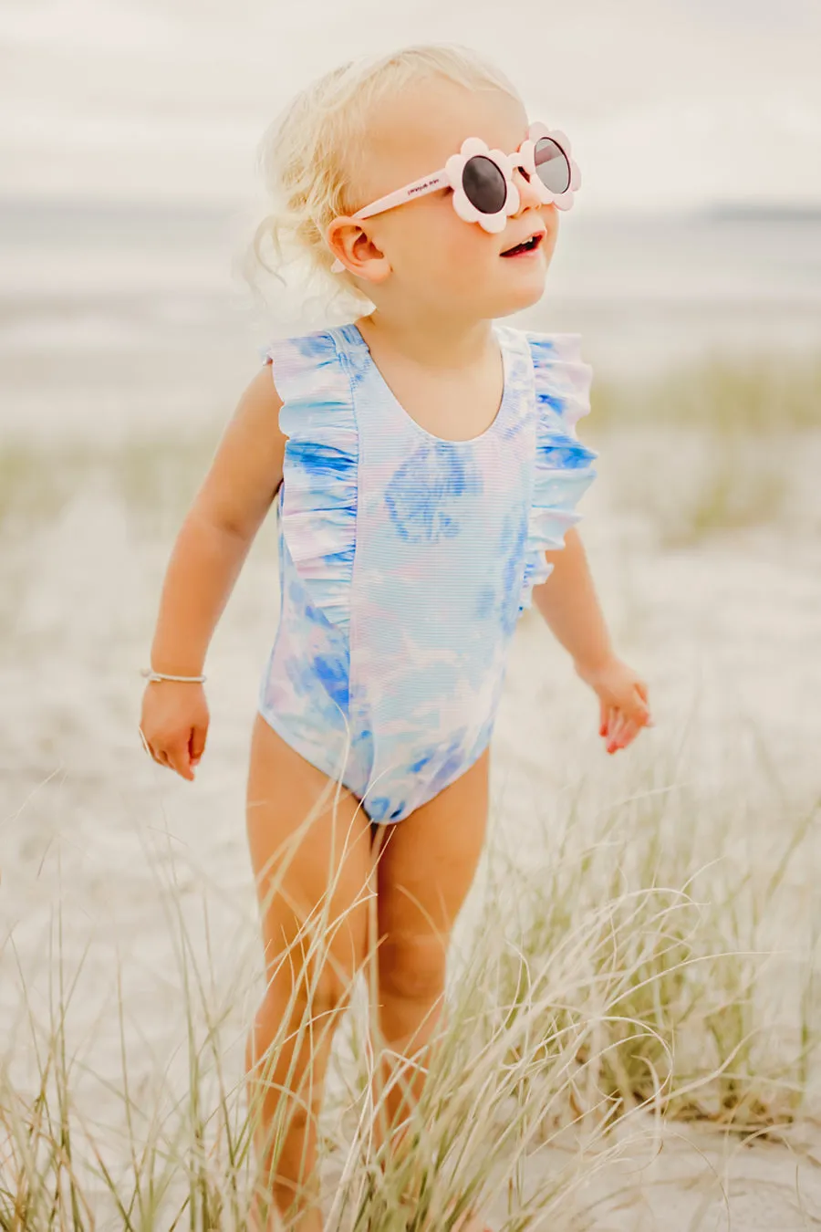 Snapper Rock Sky Dye Ruffle Shoulder Swimsuit