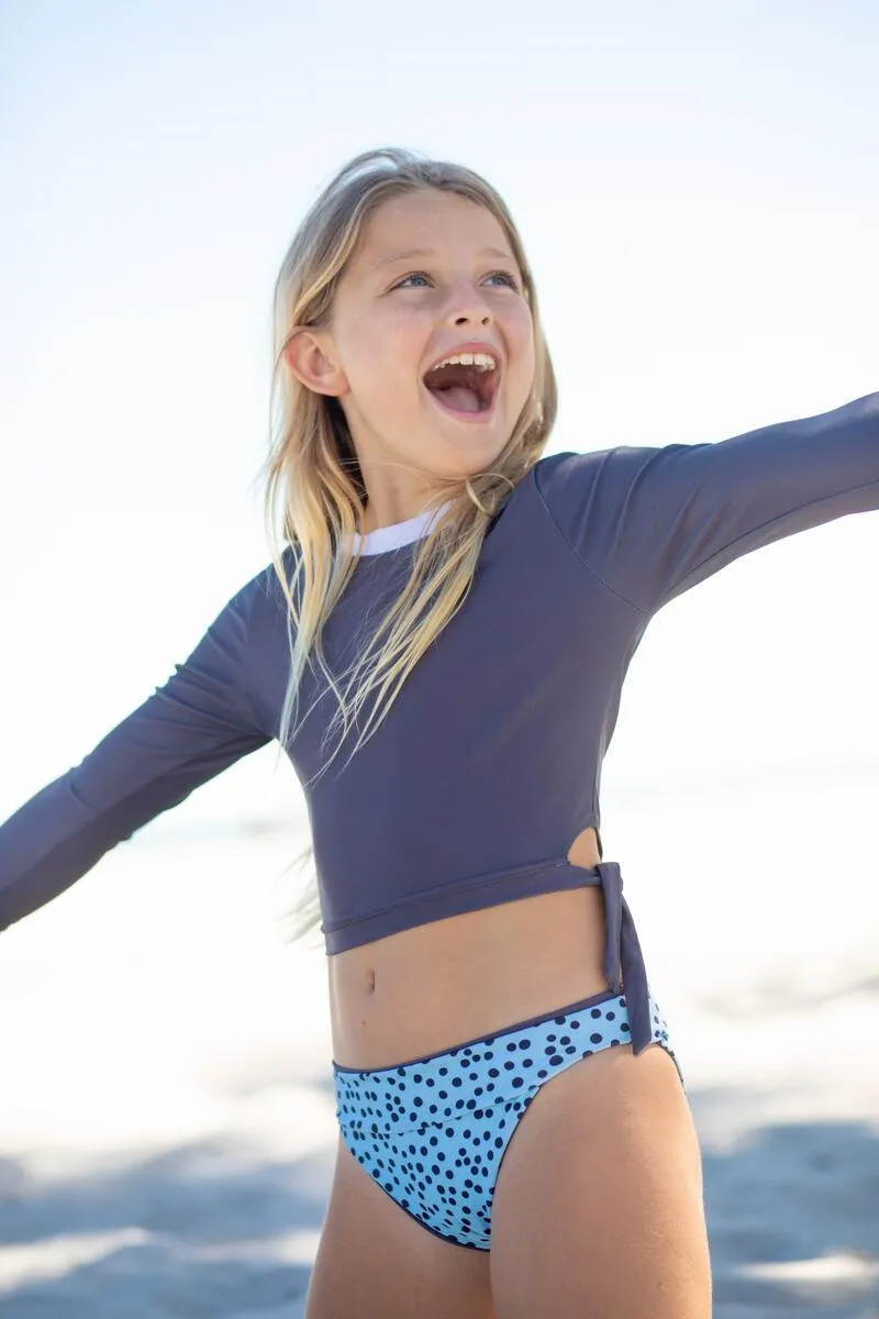 SOLID SIDE TIE RASH GUARD