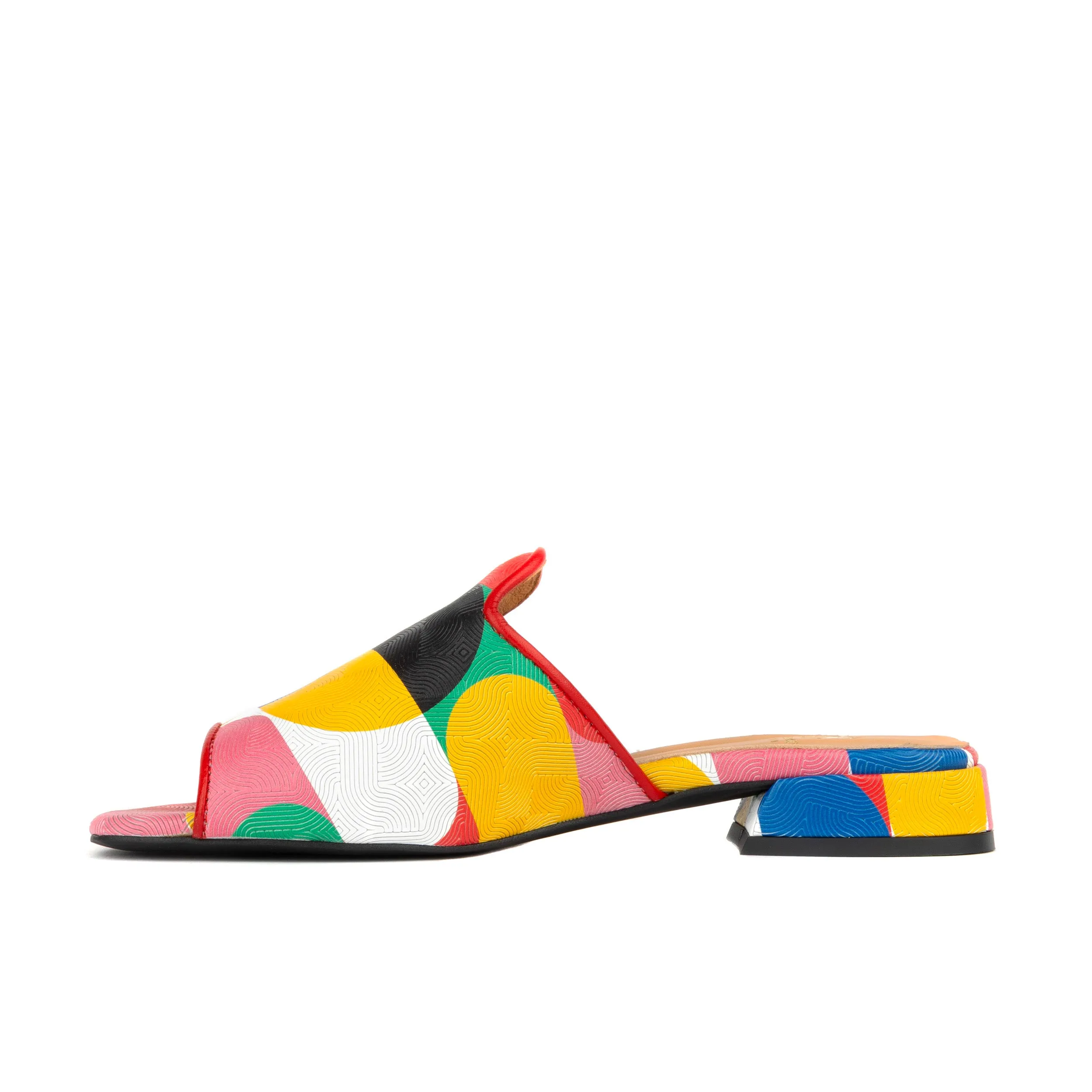 South Beach - Groovy - Women's fully leather lined slip on sandal in multicolour
