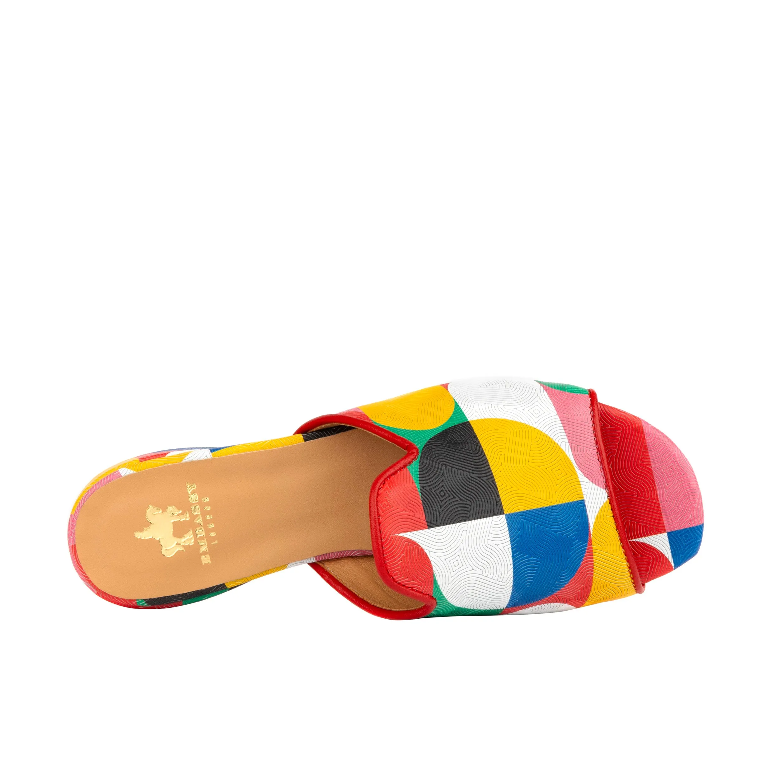 South Beach - Groovy - Women's fully leather lined slip on sandal in multicolour