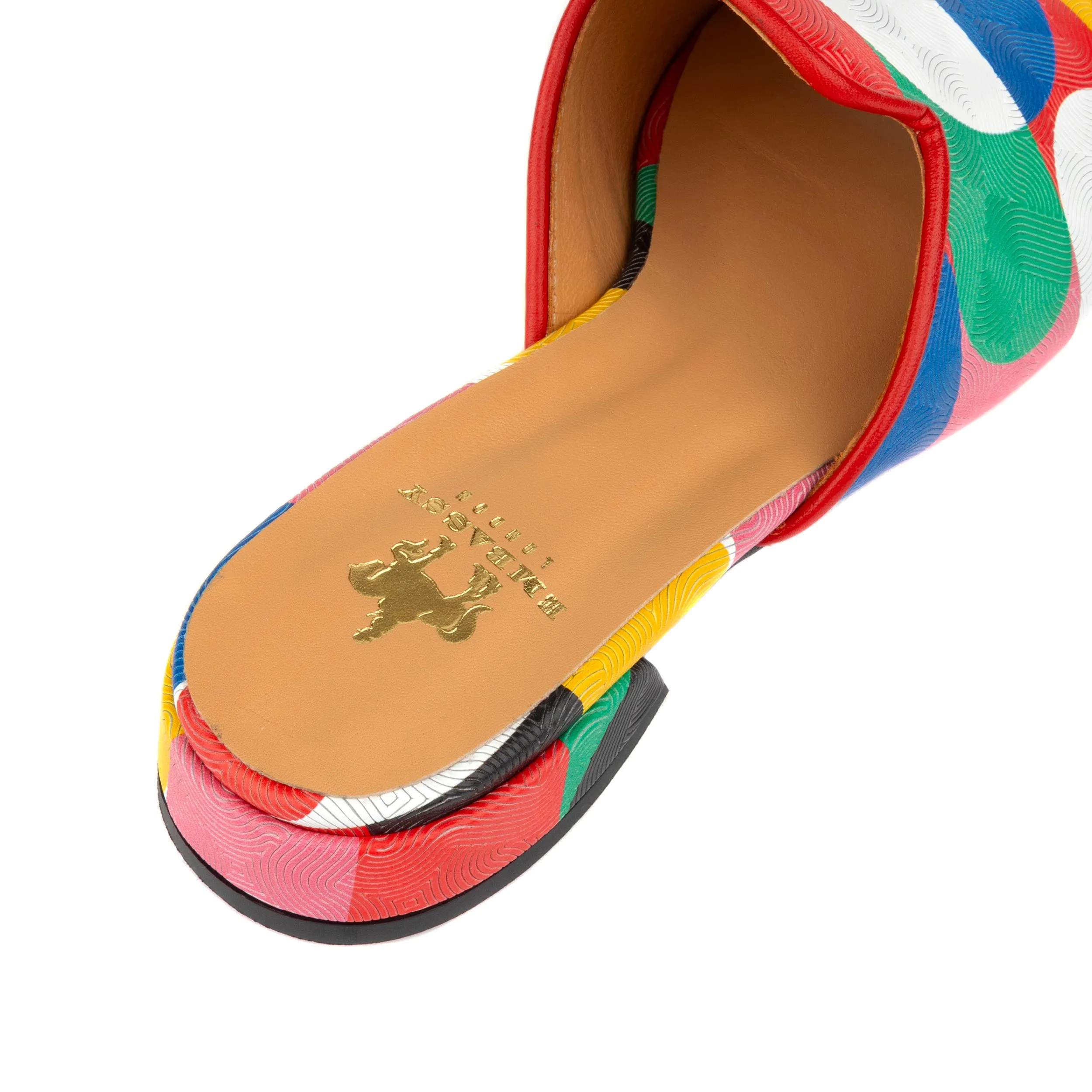 South Beach - Groovy - Women's fully leather lined slip on sandal in multicolour