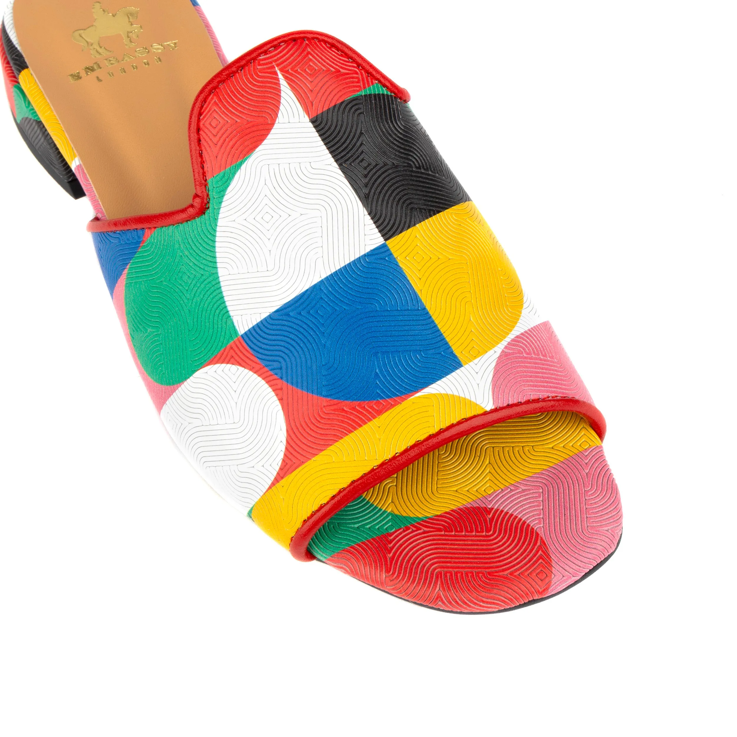 South Beach - Groovy - Women's fully leather lined slip on sandal in multicolour