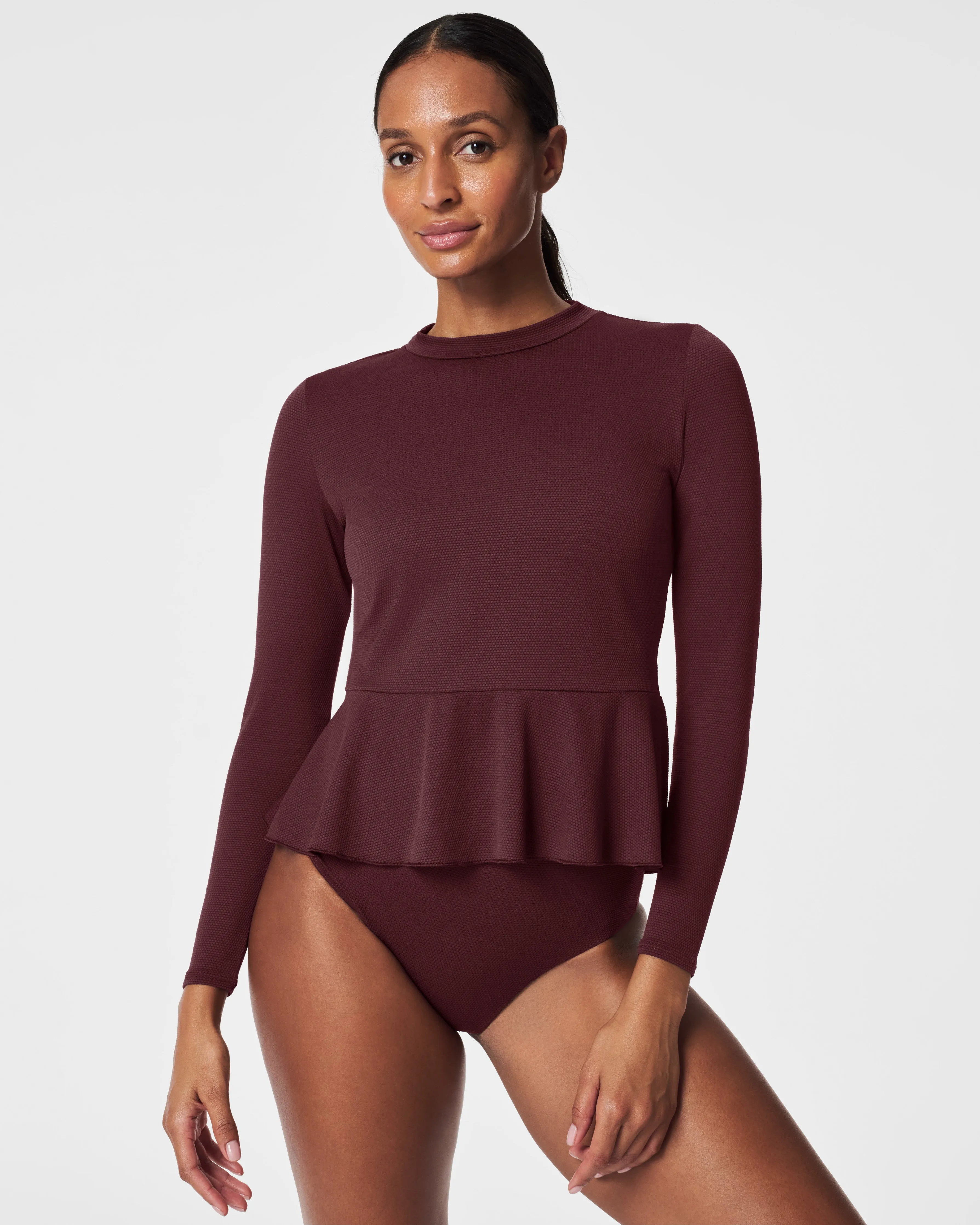 SPANX® Swim Pique Long Sleeve Sun Swim Shirt