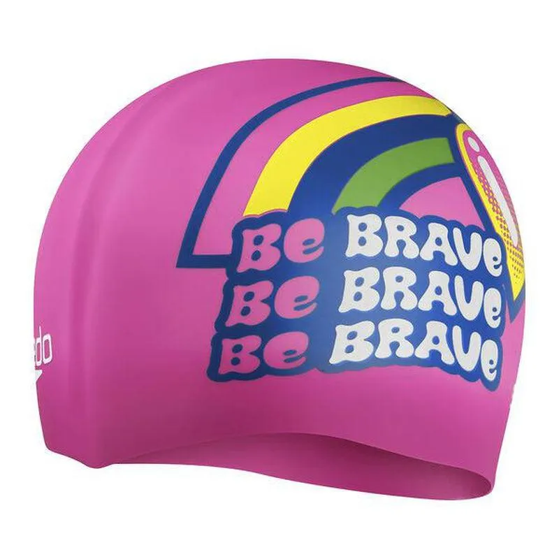 Speedo Junior Printed Silicone Cap | Be Brave