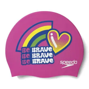 Speedo Junior Printed Silicone Cap | Be Brave
