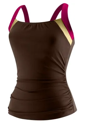 SPEEDO? Shirred Front Tankini (6, 10 Only)
