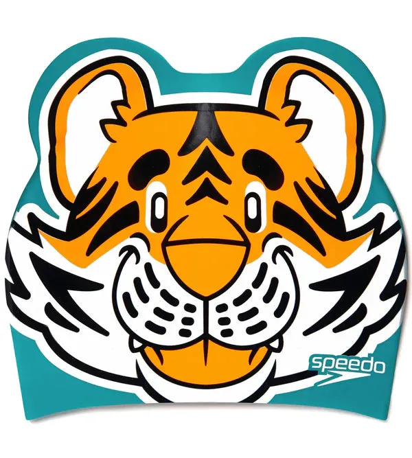 Speedo Tots Unisex Printed Character Swim Caps (Orange & Green)