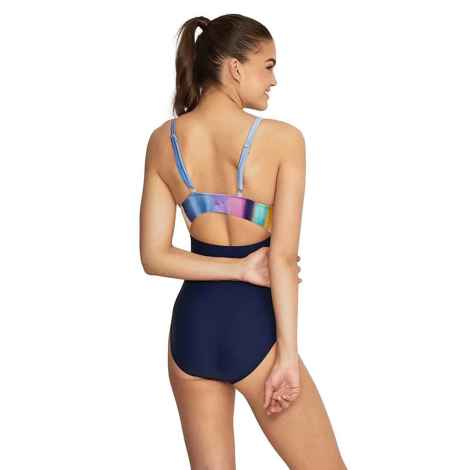 Speedo Women’s Adjustable Double Strap One Piece Swimsuit