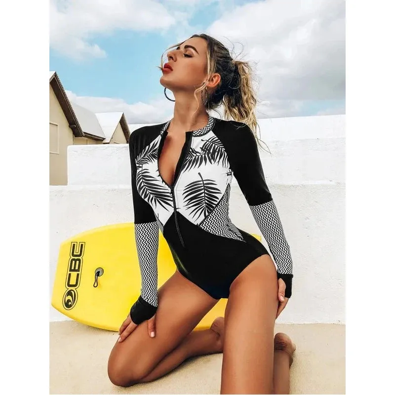 Sporty Surf & Swim One-Piece Suit for Active Women