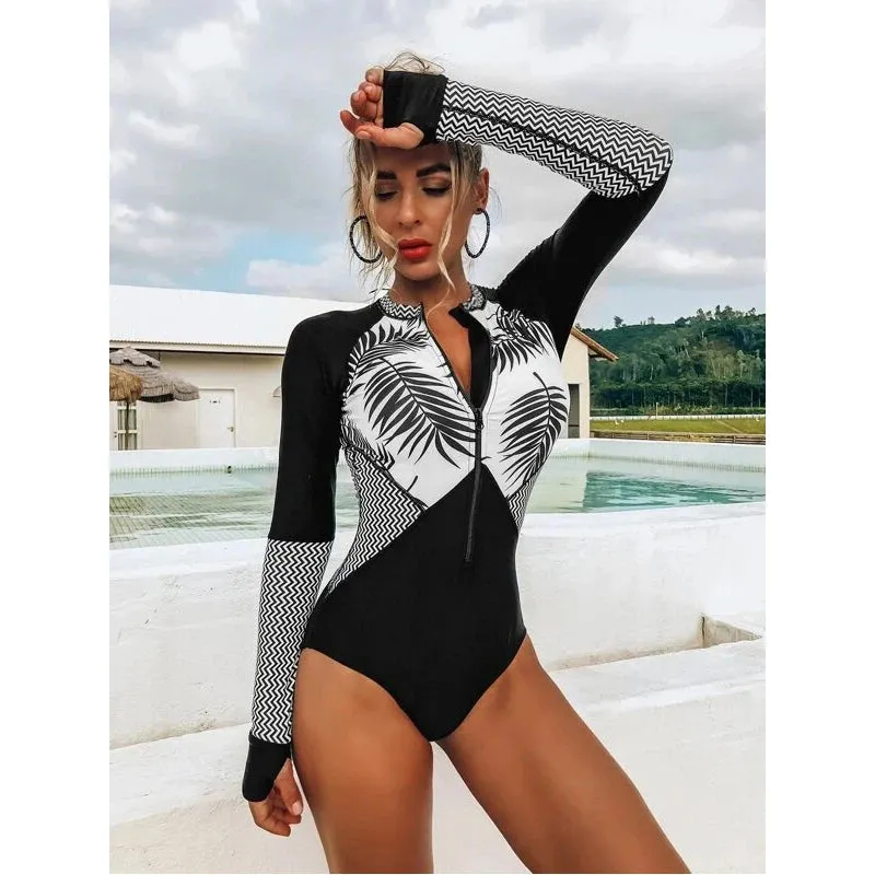 Sporty Surf & Swim One-Piece Suit for Active Women