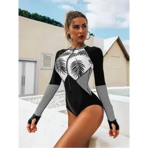 Sporty Surf & Swim One-Piece Suit for Active Women