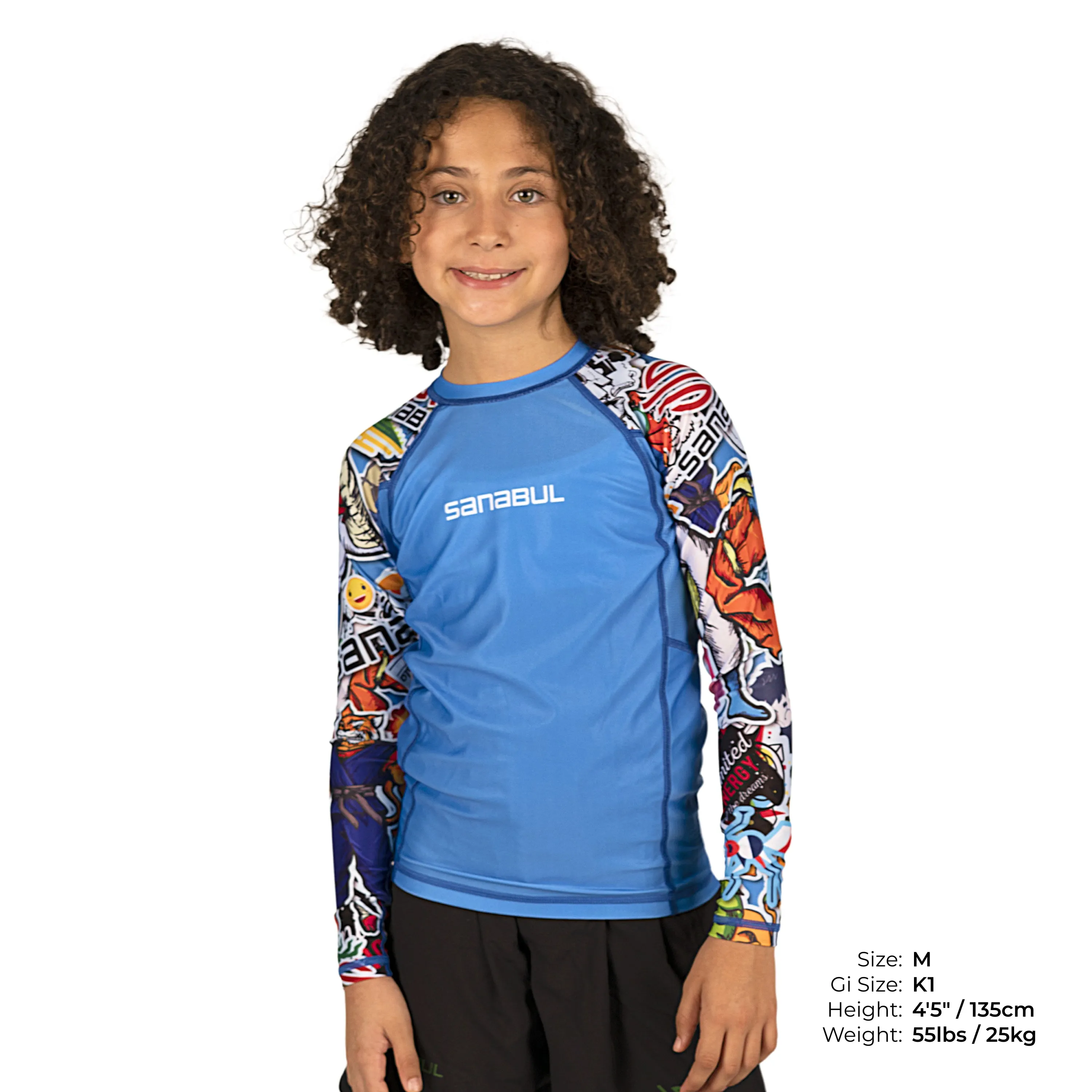 Sticker Bomb Kids Long Sleeve Rash Guard