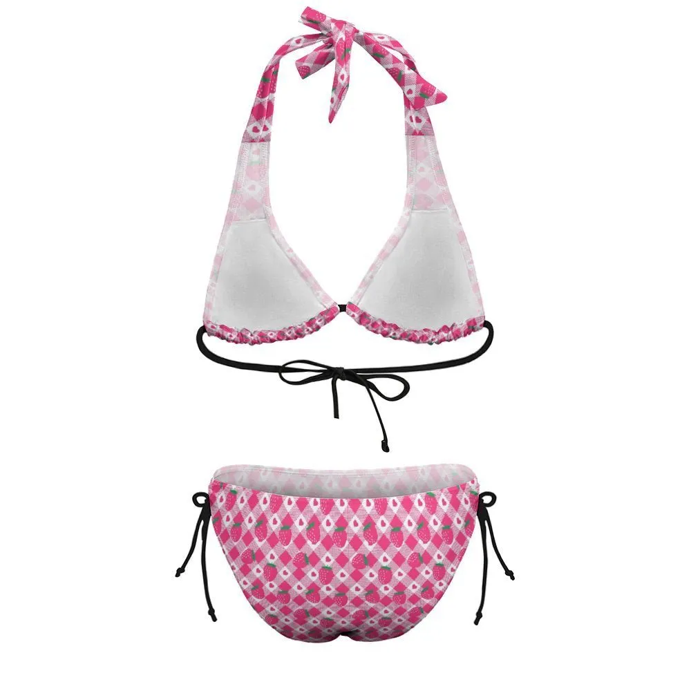 Strawberry Cute Plus Size Halter Bikini