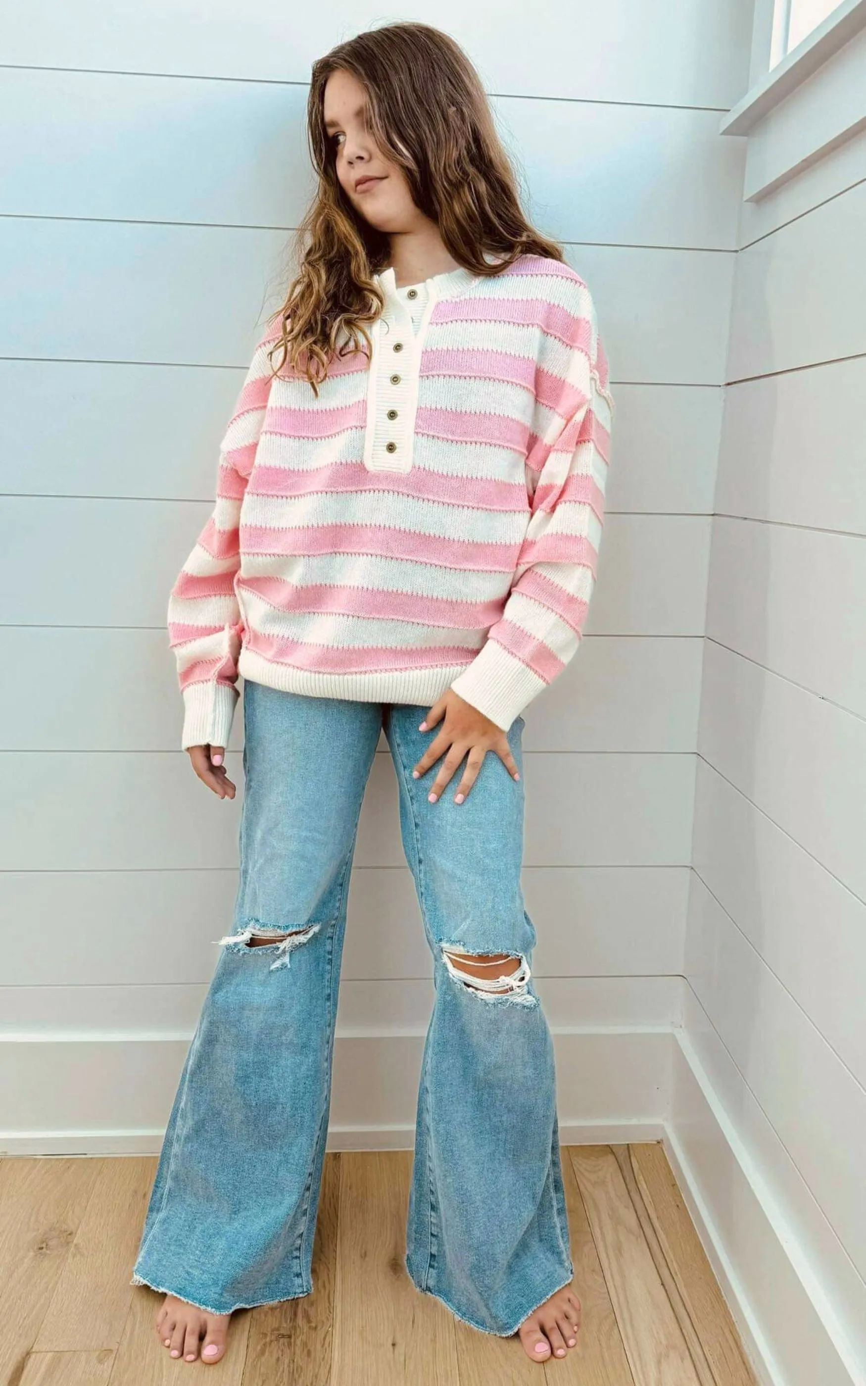 Stripe Loose Fit Oversized Sweater