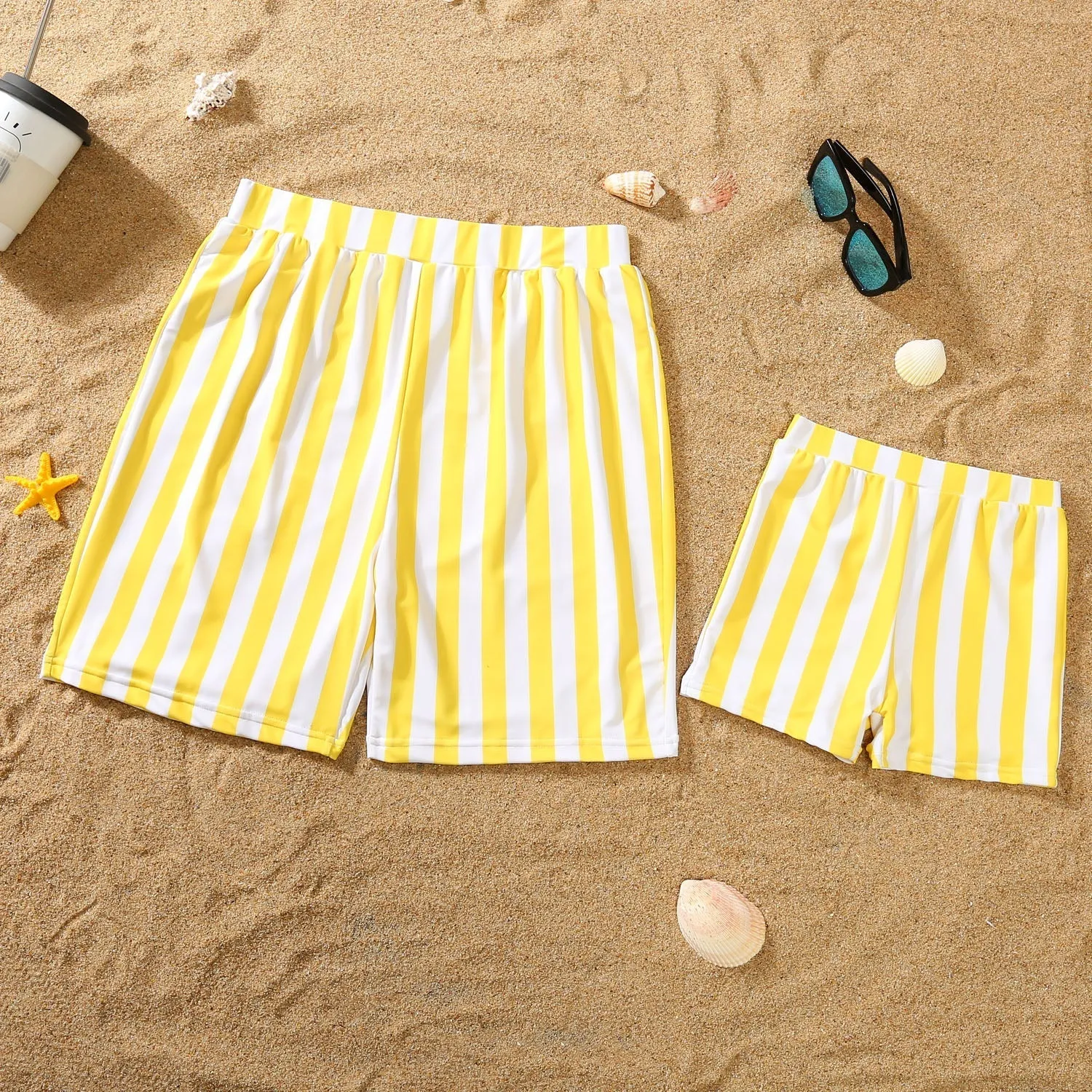 Striped Hollow Out Monokini Mommy and Me Beachwear