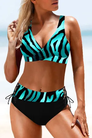 Striped On-trend Front Wrap Bikini