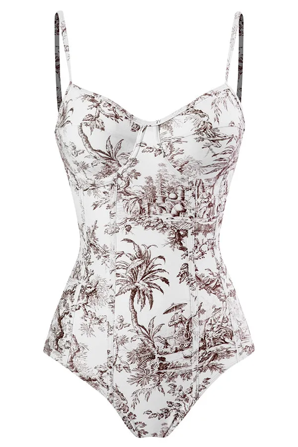Stylish One-Piece Swimsuit & Cover-Up Skirt Set
